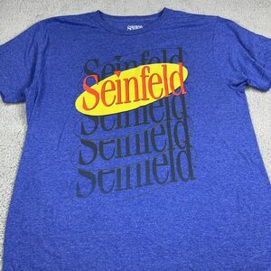 Seinfeld T Shirt Blue Seinfeld Large Master of Domain Soft Short Sleeve Unisex